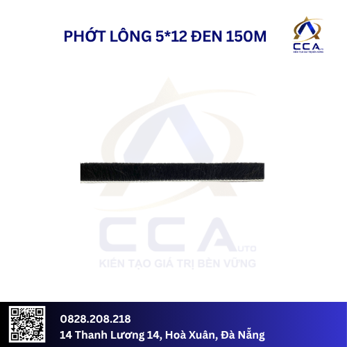 Phớt lông 5*12 đen 150m (Cuộn)