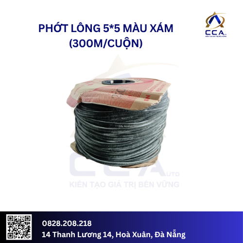 Phớt lông 5*5 màu xám (300m/cuộn) (Cuộn)