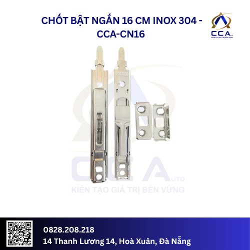 Chốt bật ngắn 16 cm inox 304- Bộ Thùng