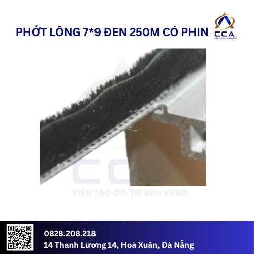 Phớt lông 7*9 đen 250m có phin (Cuộn)