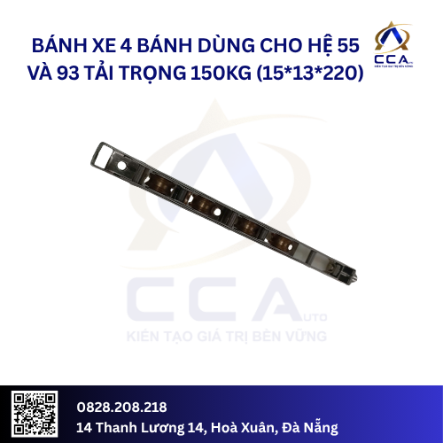 Bánh xe 4 bánh dùng cho hệ 55 và 93 tải trọng 150 kg (15*13*220) (Cái)