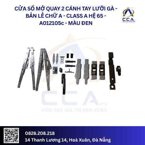 Cửa Sổ Mở Quay 2 Cánh Tay Lưỡi Gà Bản Lề A - Class A Hệ 65 - A012105 - (Combo) - Ảnh 3