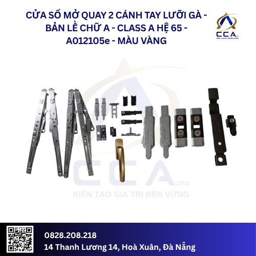 Cửa Sổ Mở Quay 2 Cánh Tay Lưỡi Gà Bản Lề A - Class A Hệ 65 - A012105 - (Combo) - Ảnh 5