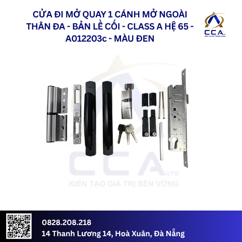 Cửa Đi Mở Quay 1 Cánh Mở Ngoài Thân Đa - Bản Lề Cối - Class A Hệ 65 - A012203 - (Combo) - Ảnh 3