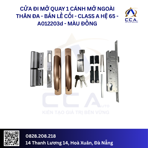 Cửa Đi Mở Quay 1 Cánh Mở Ngoài Thân Đa - Bản Lề Cối - Class A Hệ 65 - A012203 - (Combo) - Ảnh 5