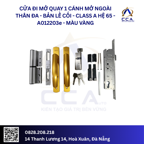 Cửa Đi Mở Quay 1 Cánh Mở Ngoài Thân Đa - Bản Lề Cối - Class A Hệ 65 - A012203 - (Combo) - Ảnh 4