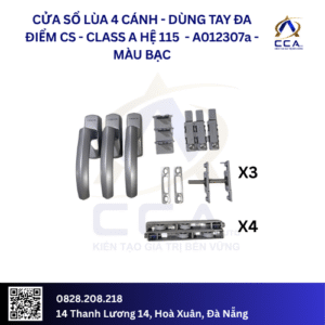 Cửa Sổ Lùa 4 Cánh Dùng Tay Đa Điểm CS - Class A Hệ 115 - A012307 - (Combo)