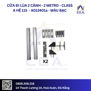 Cửa Đi Lùa 2 Cánh 2 Metro - Class A Hệ 115 - A012401 - (Combo)