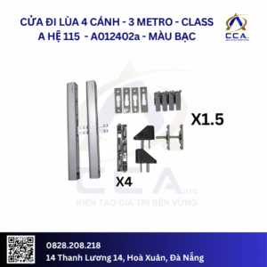 Cửa Đi Lùa 4 Cánh - 3 Metro - Class A Hệ 115 - A012402 - (Combo)