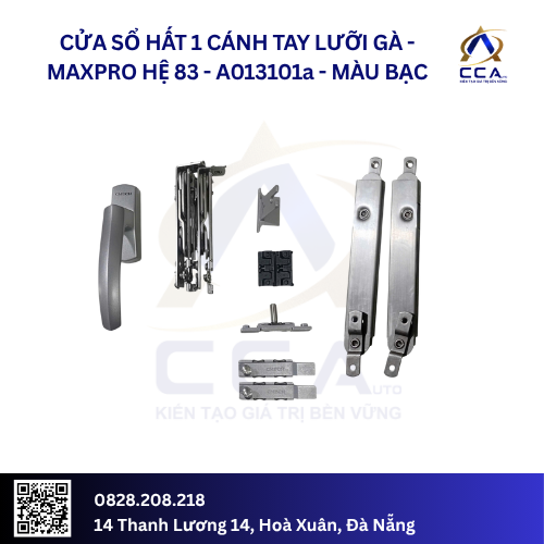 Cửa Sổ Hất 1 Cánh Tay Lưỡi Gà - Maxpro Hệ 83 - A013101 - (Combo)