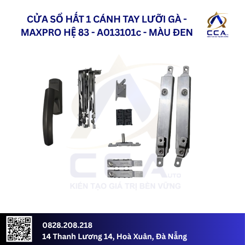 Cửa Sổ Hất 1 Cánh Tay Lưỡi Gà - Maxpro Hệ 83 - A013101 - (Combo) - Ảnh 3