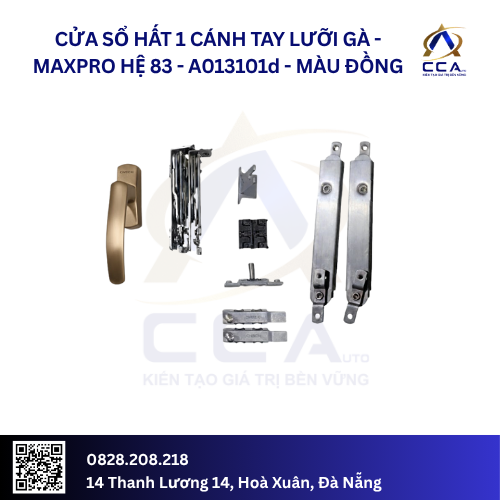 Cửa Sổ Hất 1 Cánh Tay Lưỡi Gà - Maxpro Hệ 83 - A013101 - (Combo) - Ảnh 4