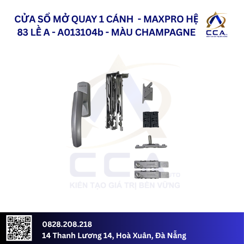 Cửa Sổ Mở Quay 1 Cánh - Maxpro Hệ 83 Bản Lề A - A013104 - (Combo) - Ảnh 2