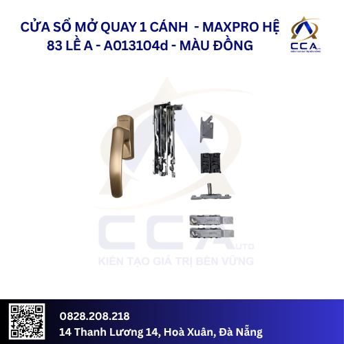 Cửa Sổ Mở Quay 1 Cánh - Maxpro Hệ 83 Bản Lề A - A013104 - (Combo) - Ảnh 4