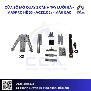 Cửa Sổ Mở Quay 2 Cánh Tay Lưỡi Gà - Maxpro Hệ 83 - A013105 - (Combo)