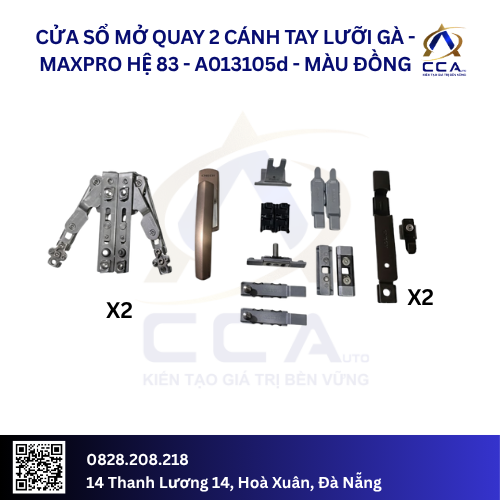 Cửa Sổ Mở Quay 2 Cánh Tay Lưỡi Gà - Maxpro Hệ 83 - A013105 - (Combo) - Ảnh 5