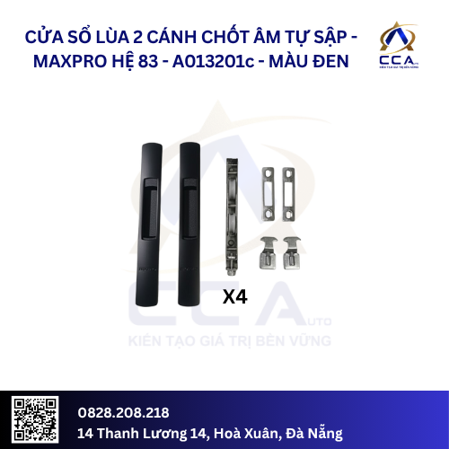 Cửa Sổ Lùa 2 Cánh Chốt Âm Tự Sập - Maxpro Hệ 83 - A013201 - (Combo) - Ảnh 3