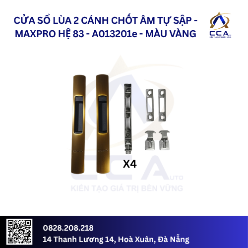 Cửa Sổ Lùa 2 Cánh Chốt Âm Tự Sập - Maxpro Hệ 83 - A013201 - (Combo) - Ảnh 5