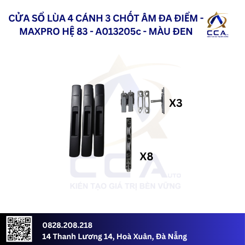 Cửa Sổ Lùa 4 Cánh 3 Chốt Âm Đa Điểm - Maxpro Hệ 83 - A013205 - (Combo) - Ảnh 3