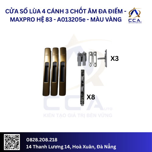 Cửa Sổ Lùa 4 Cánh 3 Chốt Âm Đa Điểm - Maxpro Hệ 83 - A013205 - (Combo) - Ảnh 5