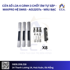 Cửa Sổ Lùa 4 Cánh - 3 Chốt Âm Tự Sập - Maxpro Hệ SW65 - A013207 - (Combo)