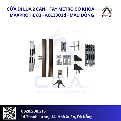 Cửa Đi Lùa 2 Cánh Tay Metro Có Khóa - Maxpro Hệ 83 - A013303 - (Combo) - Ảnh 4