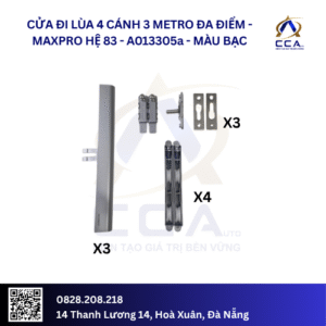 Cửa Đi Lùa 4 Cánh 3 Metro Đa Điểm - Maxpro Hệ 83 - A013305 - (Combo)