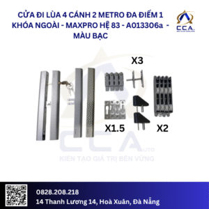 Cửa Đi Lùa 4 Cánh 2 Metro Đa Điểm 1 Khóa Ngoài - Maxpro Hệ 83 - A013306 - (Combo)