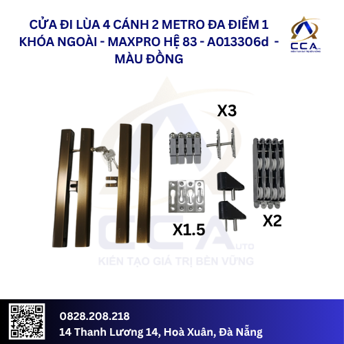 Cửa Đi Lùa 4 Cánh 2 Metro Đa Điểm 1 Khóa Ngoài - Maxpro Hệ 83 - A013306 - (Combo) - Ảnh 4