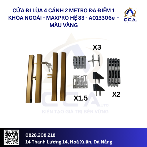 Cửa Đi Lùa 4 Cánh 2 Metro Đa Điểm 1 Khóa Ngoài - Maxpro Hệ 83 - A013306 - (Combo) - Ảnh 5