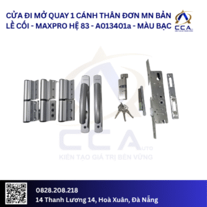 Cửa Đi Mở Quay 1 Cánh Thân Đơn Mở Ngoài Bản Lề Cối - Maxpro Hệ 83 - A013401 - (Combo)