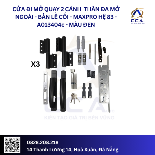 Cửa Đi Mở Quay 2 Cánh Mở Ngoài Thân Đa - Bản Lề Cối - Maxpro Hệ 83 - A013404 - (Combo) - Ảnh 3