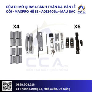 Cửa Đi Mở Quay 4 Cánh Thân Đa Bản Lề Cối - Maxpro Hệ 83 - A013406 - (Combo)