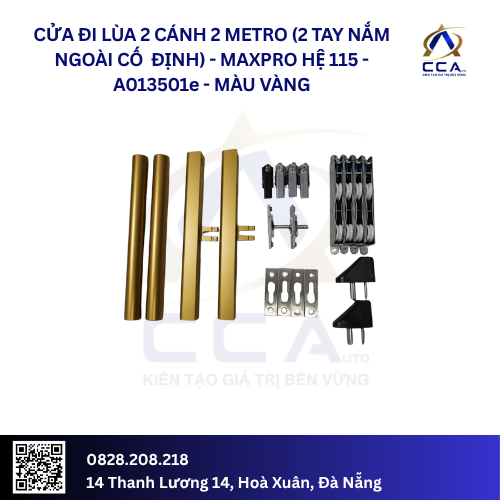 Cửa Đi Lùa 2 Cánh 2 Metro (2 Tay Nắm Ngoài Cố Định) - Maxpro Hệ 115 - A013501 - (Combo) - Ảnh 5