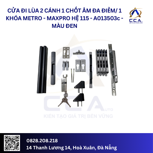 Cửa Đi Lùa 2 Cánh (1 Chốt Âm Đa Điểm/1 Khóa Tay Metro) - Maxpro Hệ 115 - A013503 - (Combo) - Ảnh 3