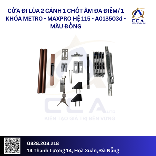 Cửa Đi Lùa 2 Cánh (1 Chốt Âm Đa Điểm/1 Khóa Tay Metro) - Maxpro Hệ 115 - A013503 - (Combo) - Ảnh 5