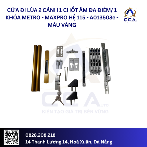 Cửa Đi Lùa 2 Cánh (1 Chốt Âm Đa Điểm/1 Khóa Tay Metro) - Maxpro Hệ 115 - A013503 - (Combo) - Ảnh 4