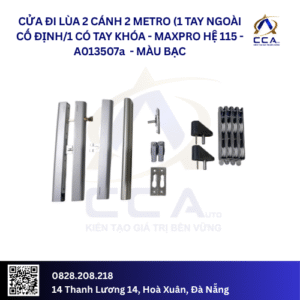 Cửa Đi Lùa 2 Cánh 2 Metro (1 Tay Ngoài Cố Định/1 Tay Có Khóa) - Maxpro Hệ 115 - A013507  - Combo