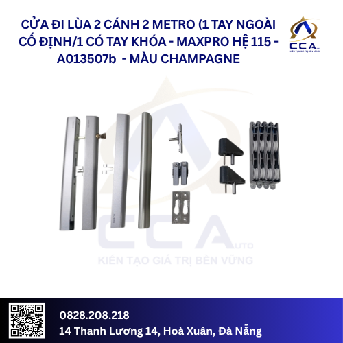 Cửa Đi Lùa 2 Cánh 2 Metro (1 Tay Ngoài Cố Định/1 Tay Có Khóa) - Maxpro Hệ 115 - A013507 - Combo - Ảnh 2