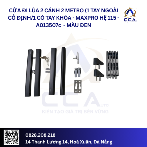 Cửa Đi Lùa 2 Cánh 2 Metro (1 Tay Ngoài Cố Định/1 Tay Có Khóa) - Maxpro Hệ 115 - A013507 - Combo - Ảnh 3