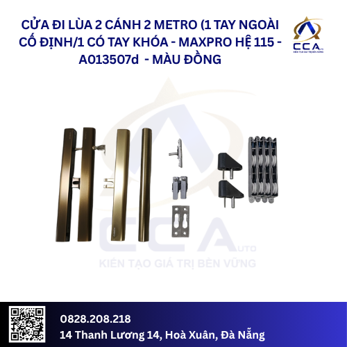 Cửa Đi Lùa 2 Cánh 2 Metro (1 Tay Ngoài Cố Định/1 Tay Có Khóa) - Maxpro Hệ 115 - A013507 - Combo - Ảnh 4