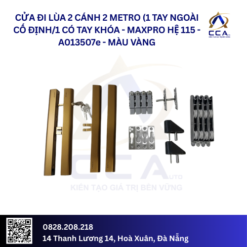 Cửa Đi Lùa 2 Cánh 2 Metro (1 Tay Ngoài Cố Định/1 Tay Có Khóa) - Maxpro Hệ 115 - A013507 - Combo - Ảnh 5
