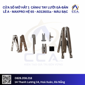 Cửa Sổ Mở Hất 1 Cánh Có Chống Gió - Tay Lưỡi Gà/Bản Lề Chữ A - Maxpro Hệ 65 - A013601 - (Combo)