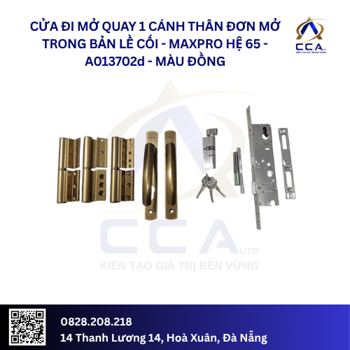 Cửa Đi Mở Quay 1 Cánh Thân Đơn Mở Trong - Bản Lề Cối - Maxpro Hệ 65 - A013702 - (Combo) - Ảnh 4