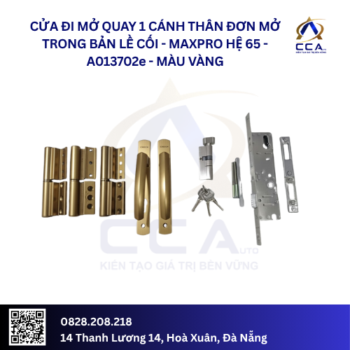 Cửa Đi Mở Quay 1 Cánh Thân Đơn Mở Trong - Bản Lề Cối - Maxpro Hệ 65 - A013702 - (Combo) - Ảnh 5