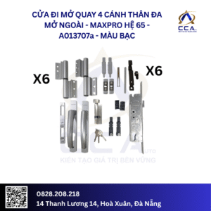 Cửa Đi Mở Quay 4 Cánh Thân Đa Mở Ngoài - Maxpro Hệ 65 - A013707 - (Combo)