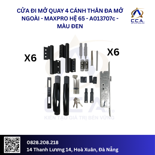 Cửa Đi Mở Quay 4 Cánh Thân Đa Mở Ngoài - Maxpro Hệ 65 - A013707 - (Combo) - Ảnh 3