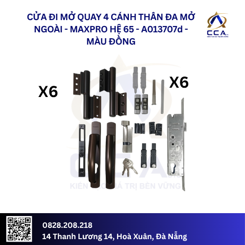 Cửa Đi Mở Quay 4 Cánh Thân Đa Mở Ngoài - Maxpro Hệ 65 - A013707 - (Combo) - Ảnh 4