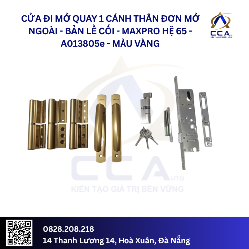 Cửa Đi Mở Quay 1 Cánh Thân Đơn Mở Ngoài/Bản Lề Cối - Maxpro Hệ 58 - A013805 - (Combo) - Ảnh 5