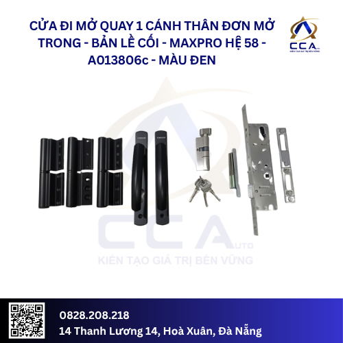Cửa Đi Mở Quay 1 Cánh Thân Đơn Mở Trong - Bản Lề Cối - Maxpro Hệ 58 - A013806 - (Combo) - Ảnh 3